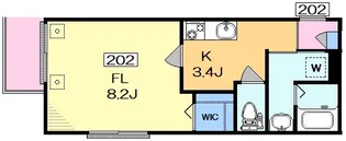 エスティオEBARA【2階】の間取り