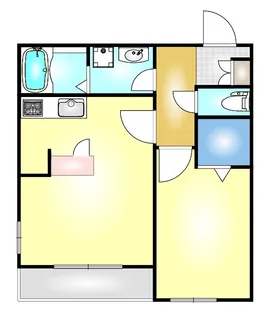 CLOVER COURT【201号室】の間取り