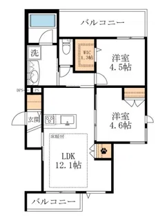 アジュガール成城南【2階】の間取り