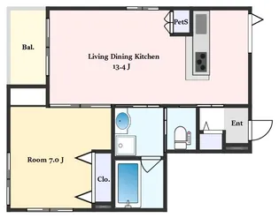メテオレジデンス三軒茶屋【3階】の間取り