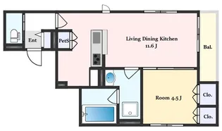 メテオレジデンス三軒茶屋【3階】の間取り