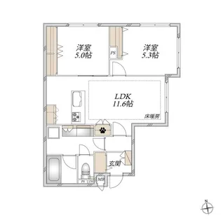 クレッセント自由が丘【1階】の間取り