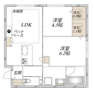 La Maison Mate 壱番館【1階】の間取り
