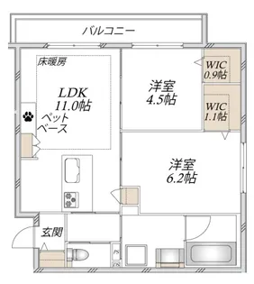 La Maison Mate 壱番館【2階】の間取り