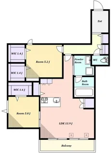 エクレット西品川【4階】の間取り