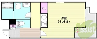 ONLY ONE小花【202号室】の間取り