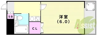 シャトー栄根Ⅱ【405号室】の間取り