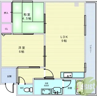 スカイホーム瀬川【2階】の間取り