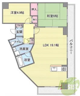 グランツ川西【7階】の間取り