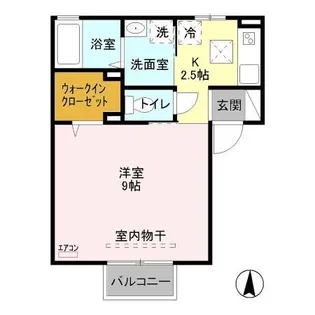 埼玉県越谷市蒲生西町1丁目【アパート】の間取り