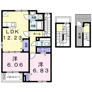 埼玉県越谷市大沢1丁目【アパート】の間取り