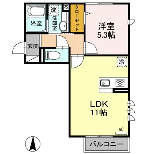 ミリュー I【2階】の間取り