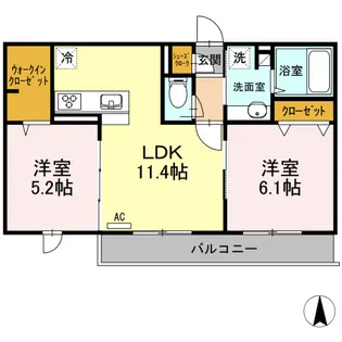埼玉県越谷市レイクタウン6丁目【アパート】の間取り