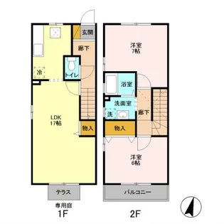 ガーデンヒルズ【1階】の間取り