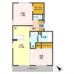 埼玉県越谷市レイクタウン1丁目【アパート】の間取り
