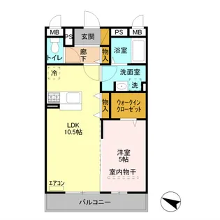 クレアドルーン越谷【2階】の間取り