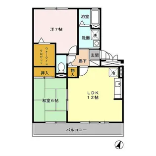 ゴールドパストラル【1階】の間取り