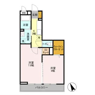 埼玉県越谷市新越谷2丁目【アパート】の間取り