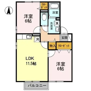 アサミレジデンスI【2階】の間取り