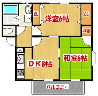 パインデールB【2階】の間取り