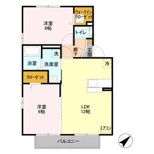 ピースドエル A【1階】の間取り