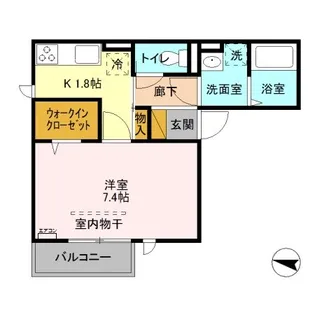 埼玉県越谷市大字袋山【アパート】の間取り