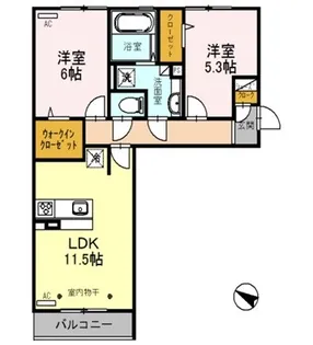 ロイジェントパークス レイクタウン II A【2階】の間取り