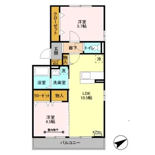 愛宕ビューハイツ【3階】の間取り