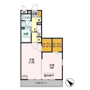 ウエストエーデル【2階】の間取り