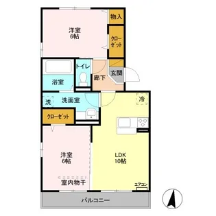 ラ カルチョ【2階】の間取り