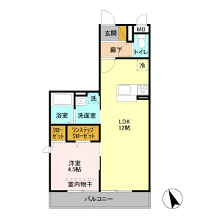 アルバ・グラートA【3階】の間取り