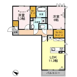 ロイジェントパークス レイクタウン II M【2階】の間取り