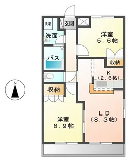 ポラリス壱番館【1階】の間取り