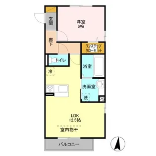 1LDKの間取り画像