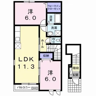 オメガ【2階】の間取り