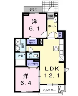 ミルトクラール 1番館【1階】の間取り