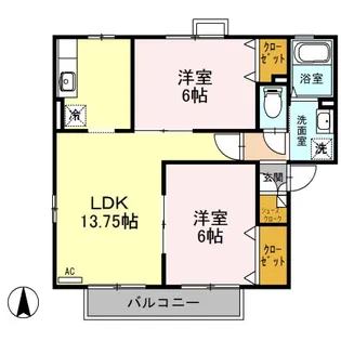 プランドールパピオン B【2階】の間取り