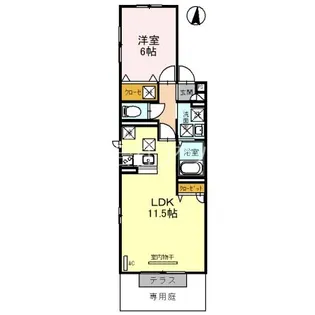 プレミール B【1階】の間取り