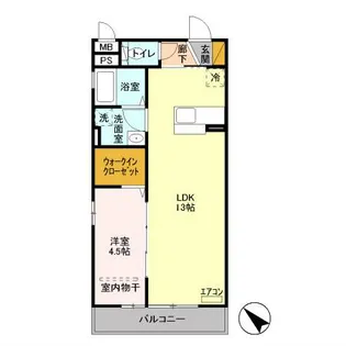 ウエストエーデル【2階】の間取り