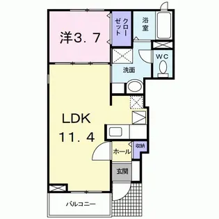 センターフィールズC【1階】の間取り