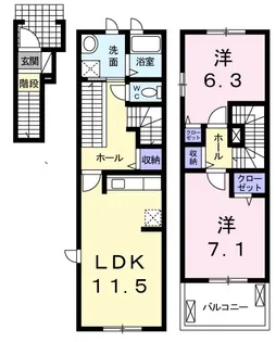 カレント・レジデンス【2階】の間取り