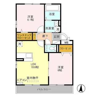 シャルマンドミールA【2階】の間取り