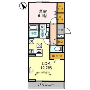 プランドール蒲生南町I【1階】の間取り