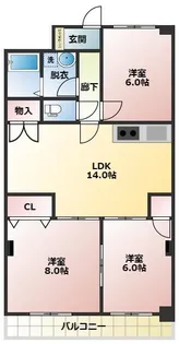 キャピタル南越【2階】の間取り