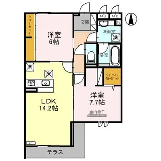 ピース ラ ヴィータ E【1階】の間取り