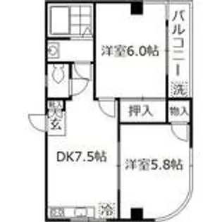 シュロス吉川【4階】の間取り