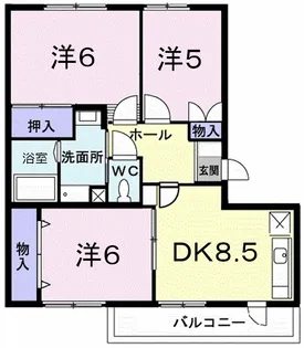 ニューキャッスル宮本【2階】の間取り