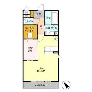 ヘリオス吉川美南 クロノス【1階】の間取り