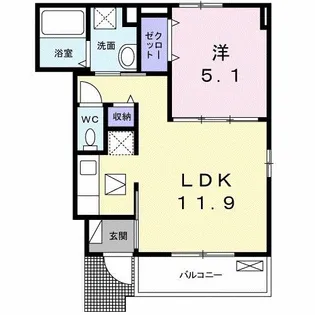シオンジェルメ【1階】の間取り