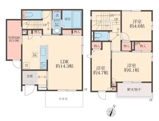 Grand Villa A【1階】の間取り